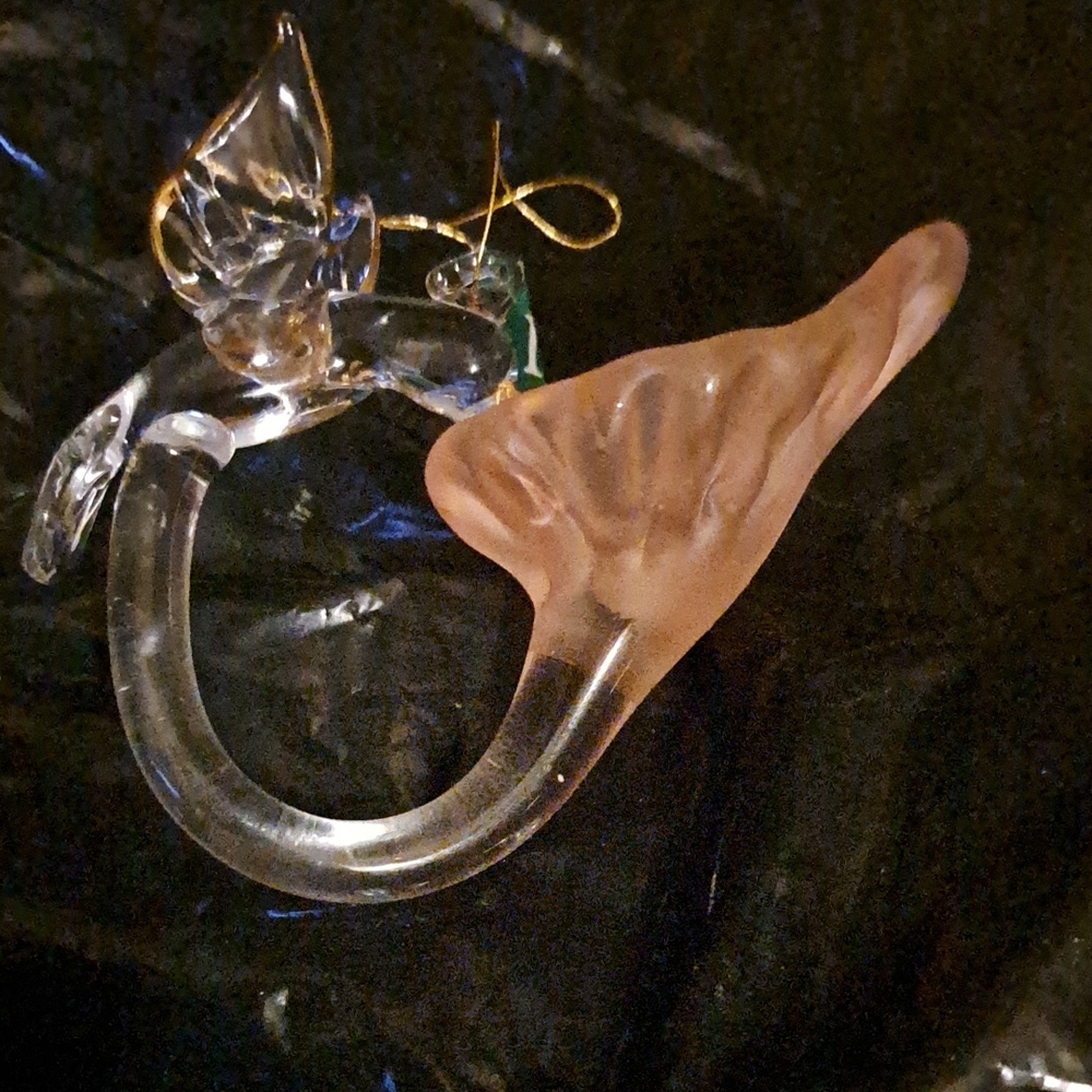 Elegant Glass Hummingbird Ornament flower floral flying flight wings